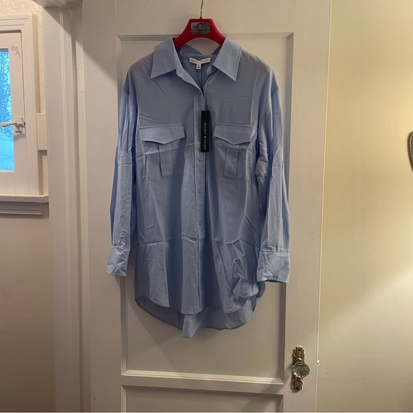 NWT SECRET MISSION Este Oversized Weekend Boyfriend Shirt - Size M - Picture 7 of 13